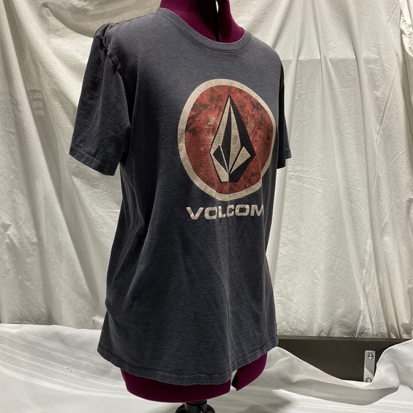 Volcom T Shirt Grey Men’s Medium Red White Black Logo - Picture 5 of 7